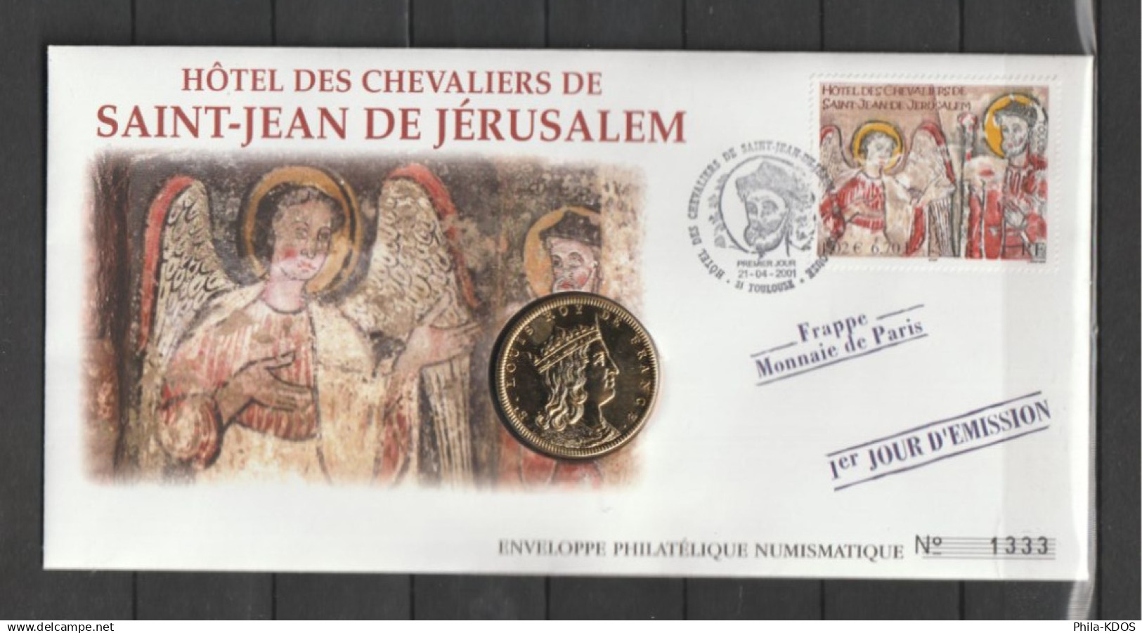 " DETAIL D'UNE PEINTURE MURALE... " Sur Enveloppe Philatélique Numismatique 1er Jour N°tée De 2001  N° YT 3385. EPN - Non Classés