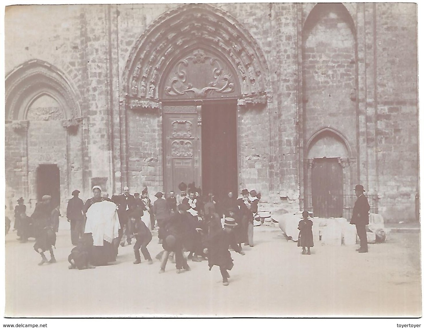 P287  Photo Ancienne Sortie De L'Eglise St Nicolas à Blois Vers 1900 - Anciennes (Av. 1900)