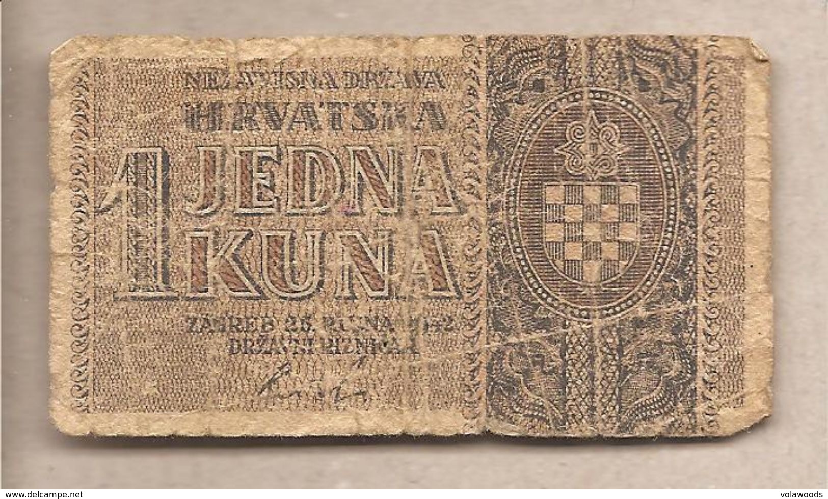 Croazia - Banconota Circolata Da 1 Kuna - P-7a - 1942 #17 - Croazia