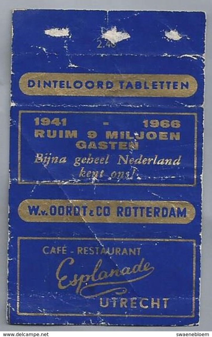 Suikerwikkel.- CAFÉ RETAURANT - ESPLANADE -. UTRECHT. 1941 1966. Sugar. Zucchero. Suiker. - Suiker