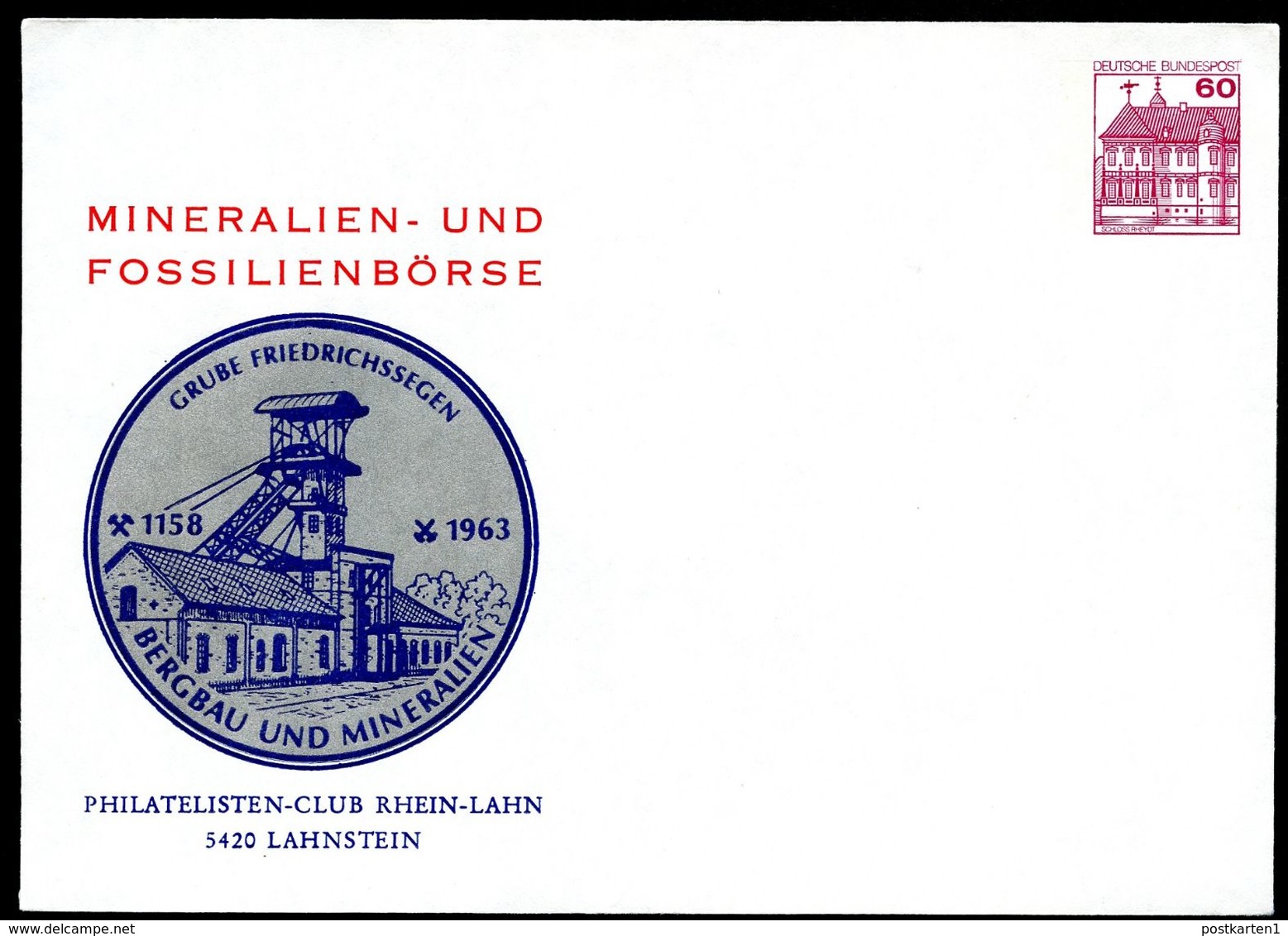 Bund PU115 B2/011 Privat-Umschlag GRUBE FRIEDRICHSSEGEN  Lahnstein 1980 - Sonstige & Ohne Zuordnung