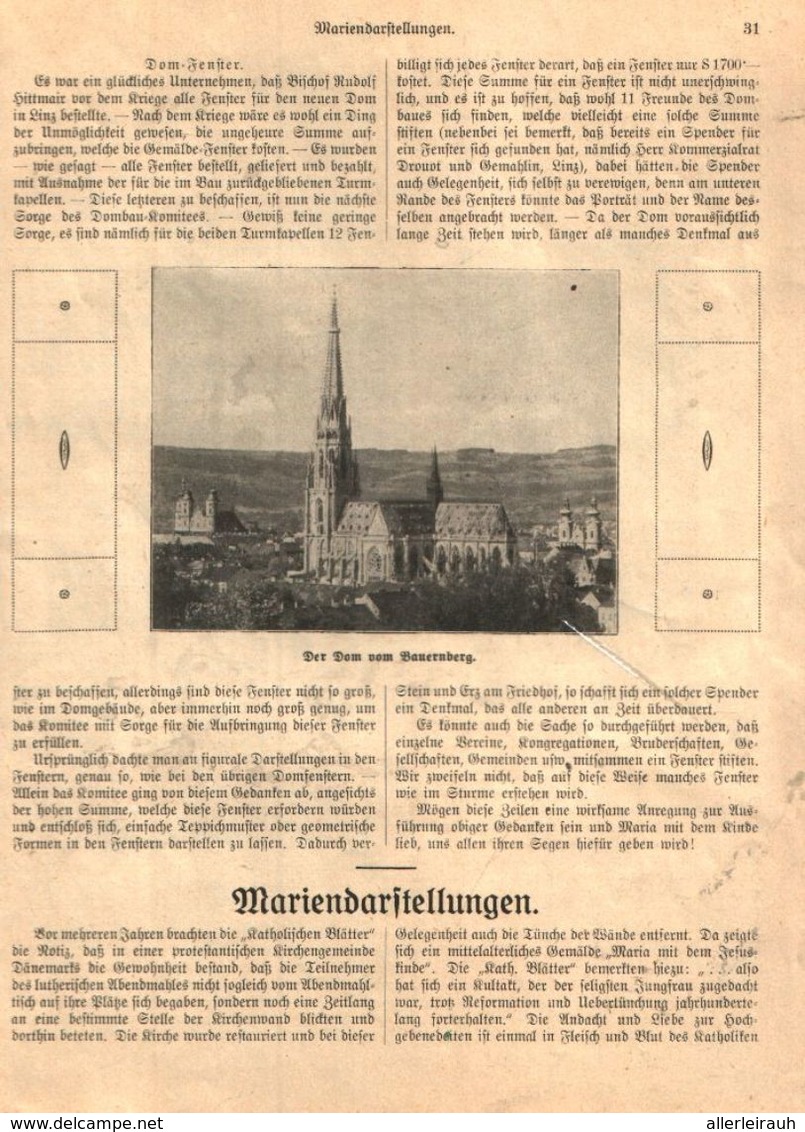 Vom Linzer Dombau / Artikel, Entnommen Aus Kalender / Datum Unbekannt - Paketten