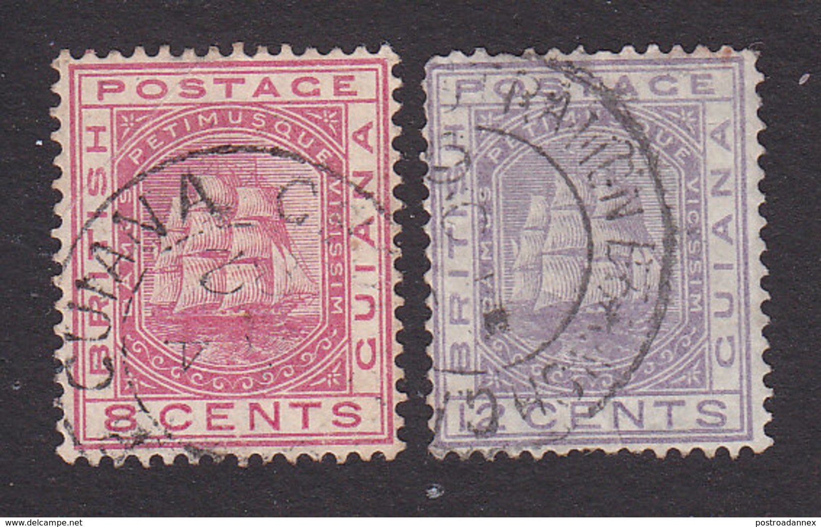 British Guiana, Scott #76-77, Used, Seal Of The Colony, Issued 1876 - Guyane Britannique (...-1966)