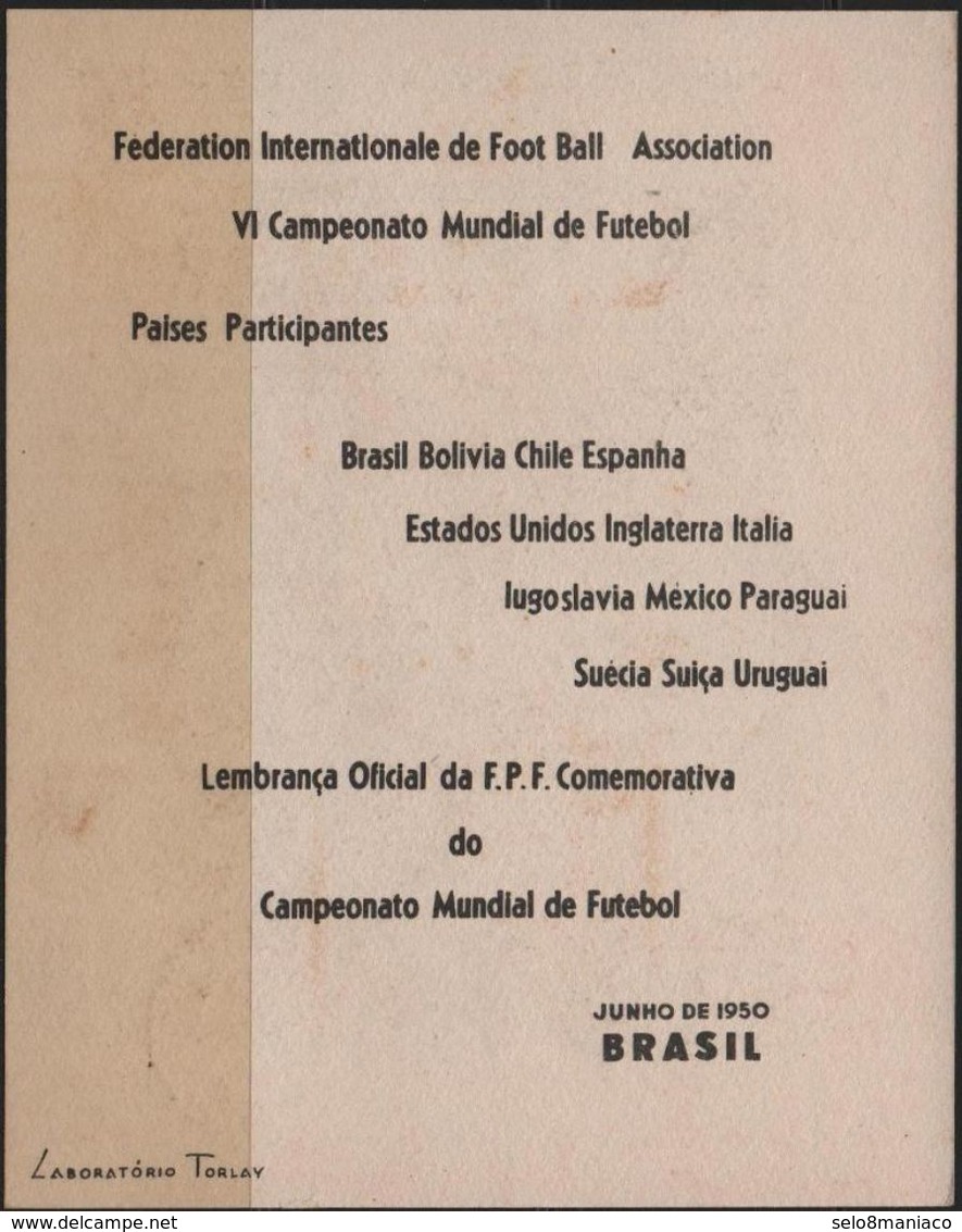 C3248-Brazil-4th World Soccer Championship Private Souvenir Card-1950 - 1950 – Brazil