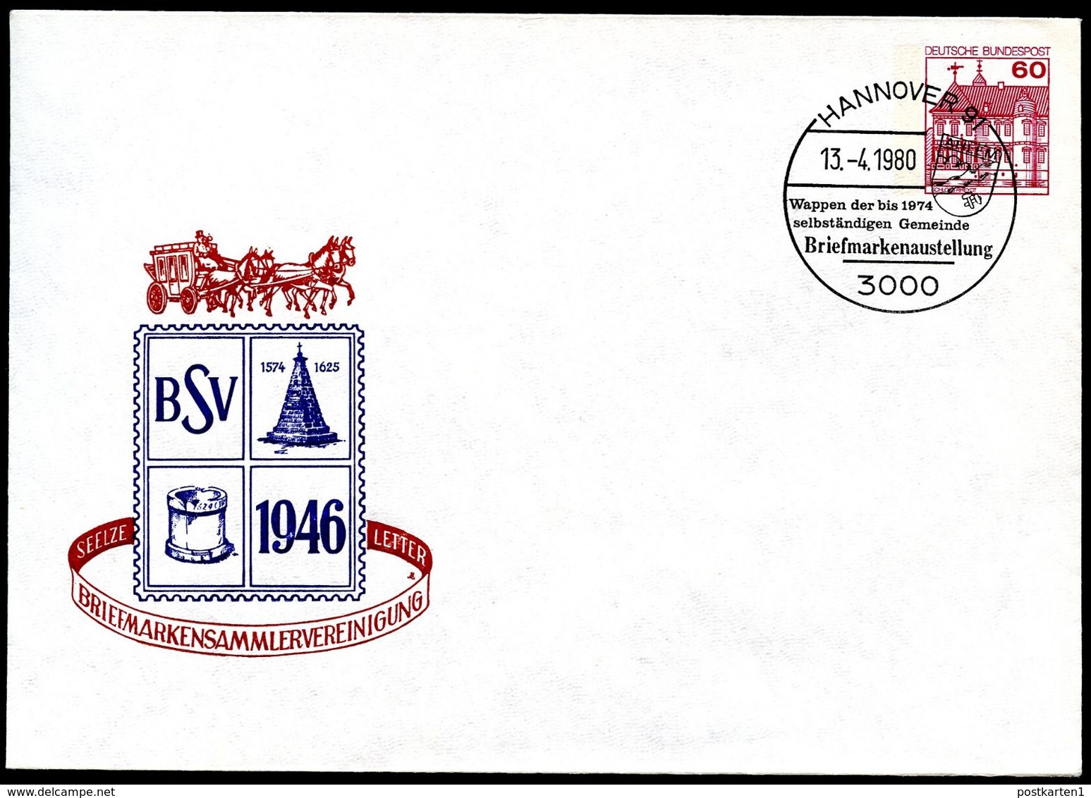 Bund PU115 B2/027 Privat-Umschlag OBENTRAUTDENKMAL HANNOVER 1980 - Denkmäler