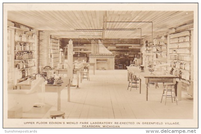 Michigan Dearborn Upper Floor Edison's Menlo Park Laboratory Greenfield Village Real Photo - Dearborn