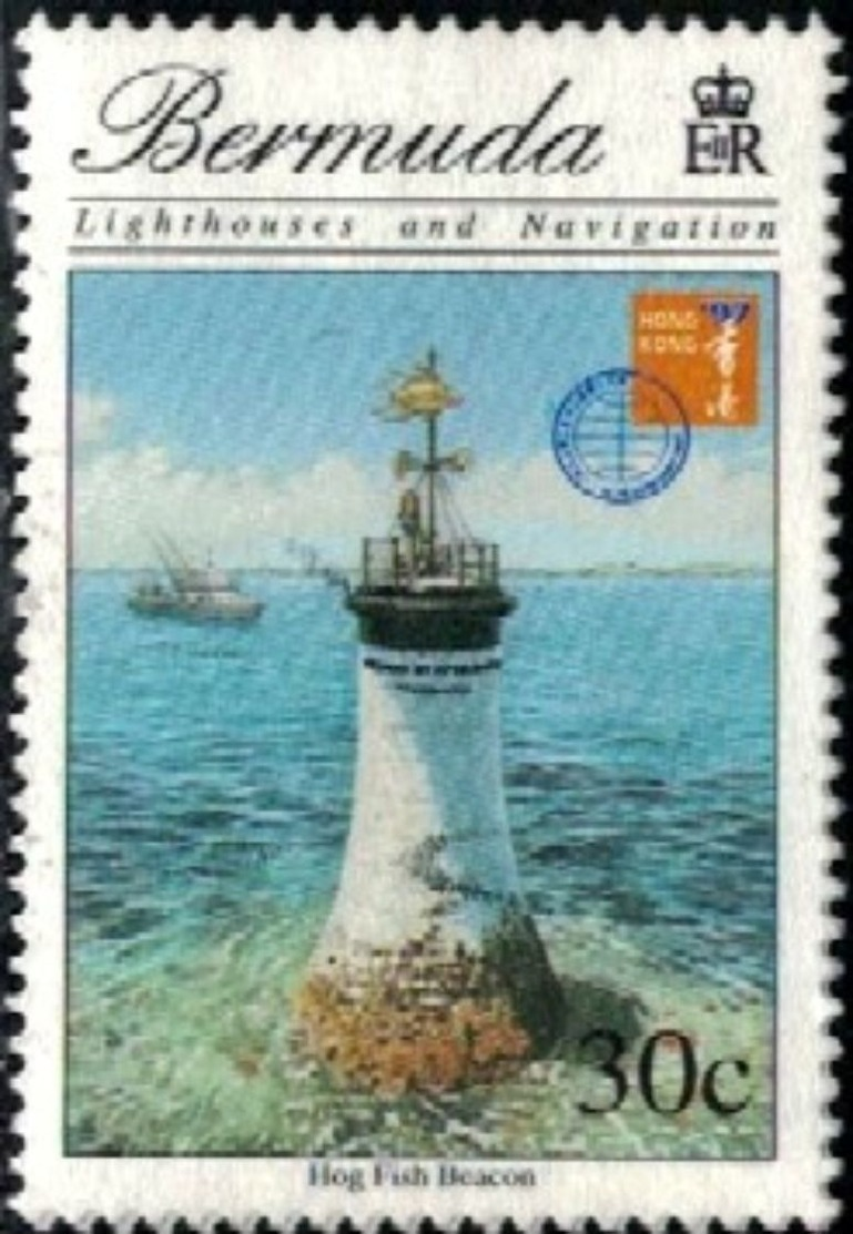 Lighthouse, Hog Fish Beacon, Bermuda Stamp SC#737 Used - Guinée-Bissau