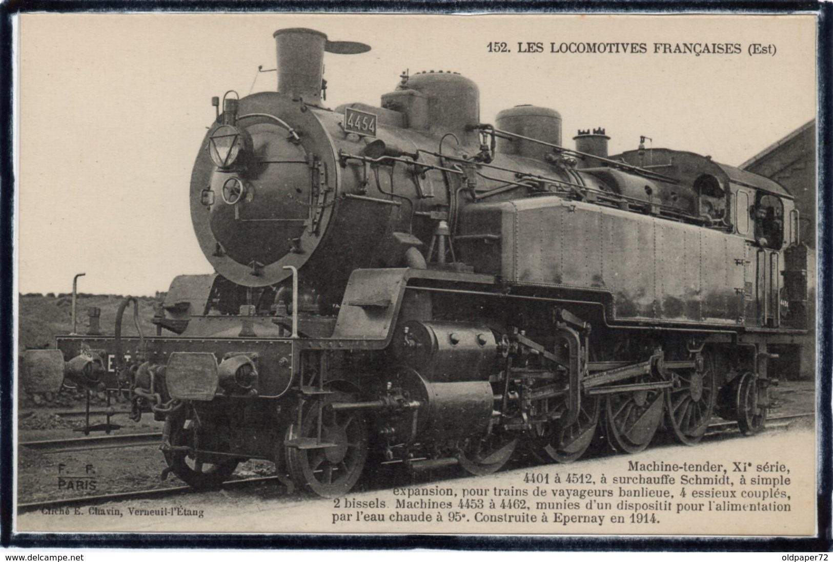 VERNEUIL L'ETANG - LES LOCOMOTIVES FRANCAISES - CHEMIN DE FER - MACHINE " TENDER " CONSTRUITE A EPERNAY - BEAU PLAN - Autres & Non Classés