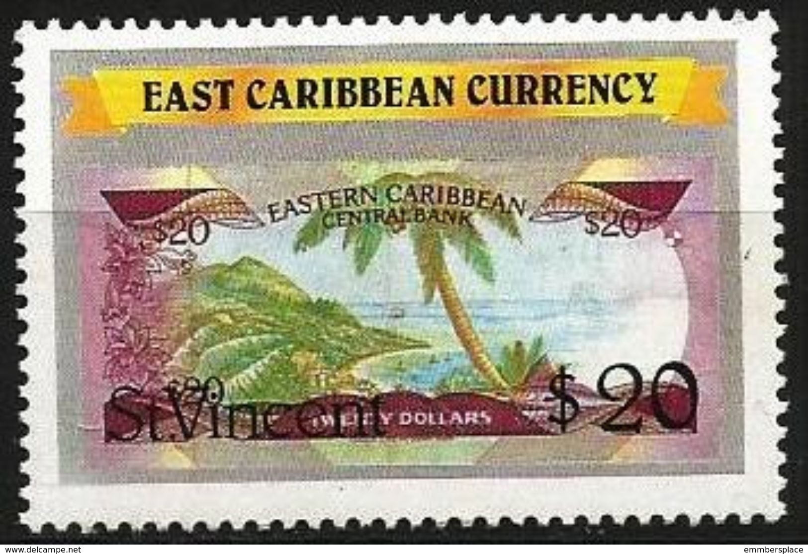 St Vincent  - 1989 East Caribbean Currency $20 MNH **   Sc 1086a - St.Vincent (1979-...)