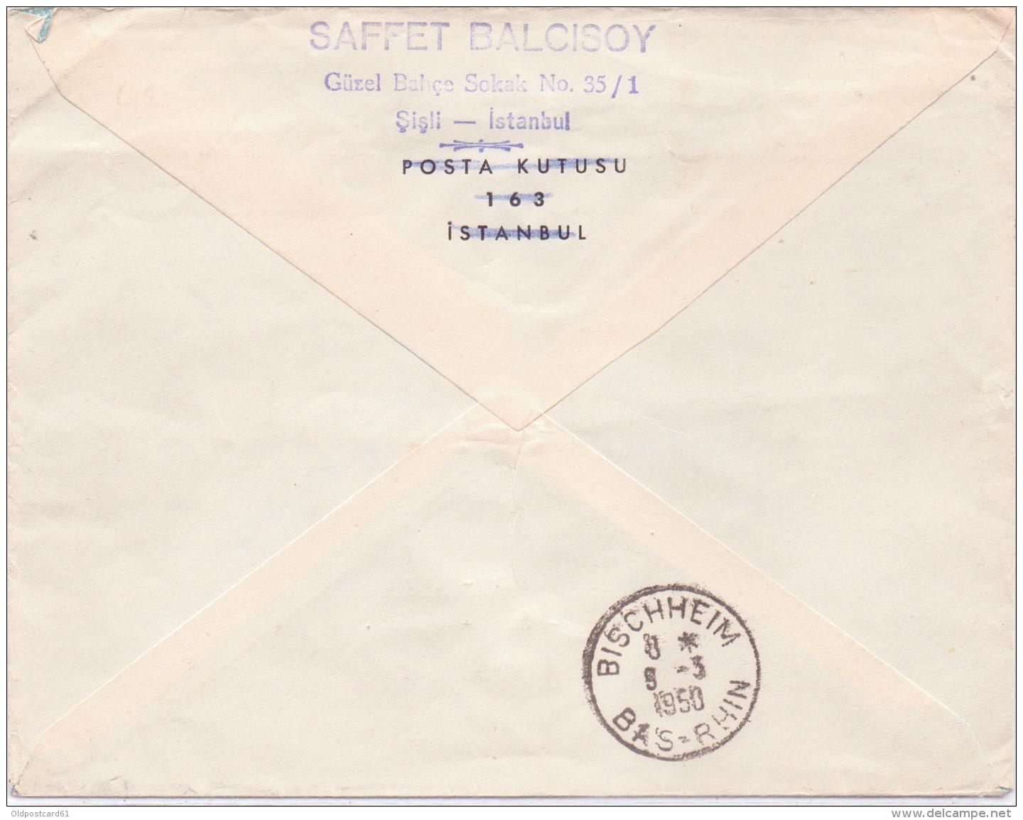 ALTER  Einschreibe- Brief  / Türkei - Gelaufen 1950 - Storia Postale