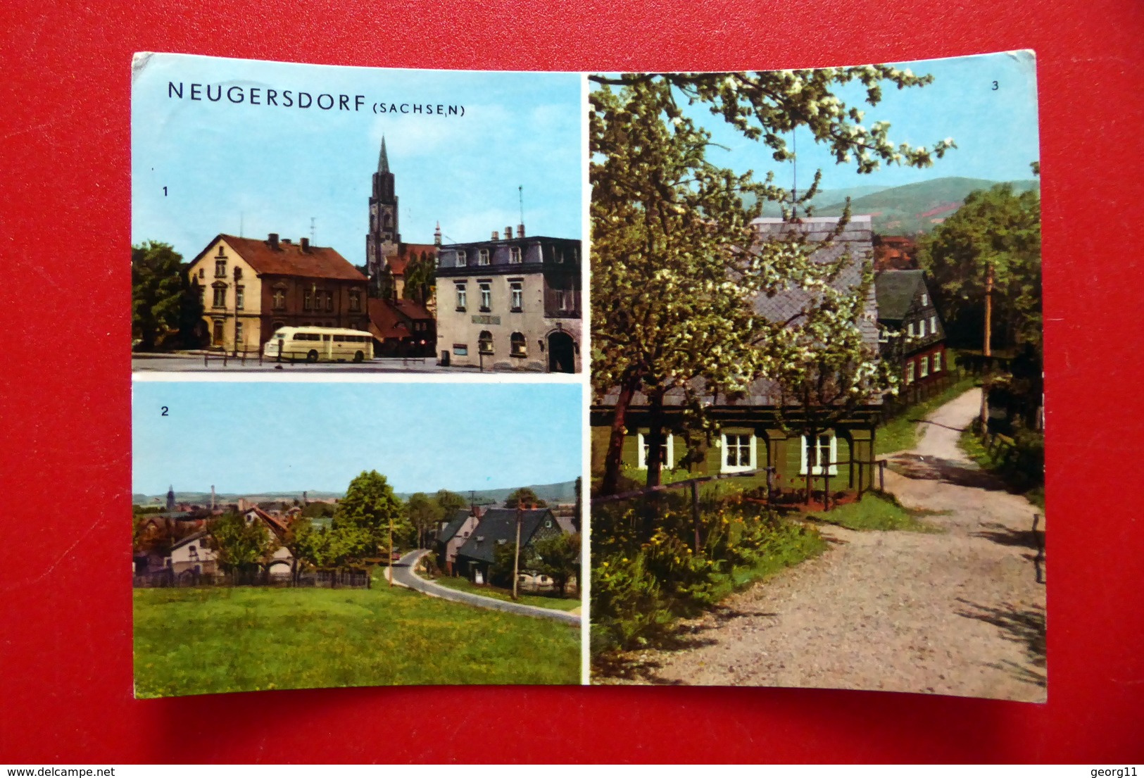 Neugersdorf - Ebersbach - Karl-Marx-Platz - Hohe Straße - AK DDR 1972 - Görlitz - Neugersdorf