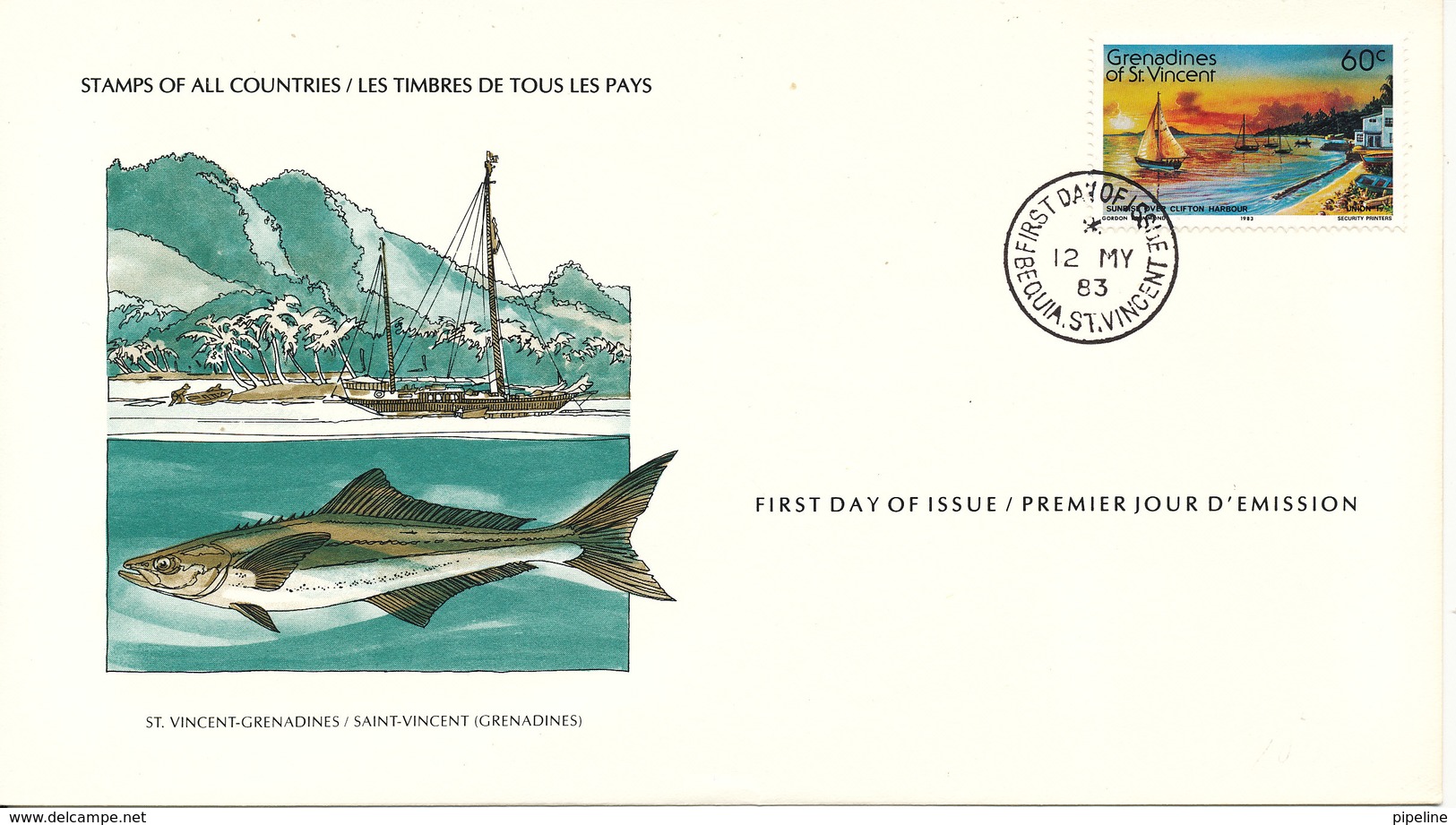 Grenadines Of St. Vincent FDC 12-5-1983 Union Island With Cachet - St.Vincent & Grenadines