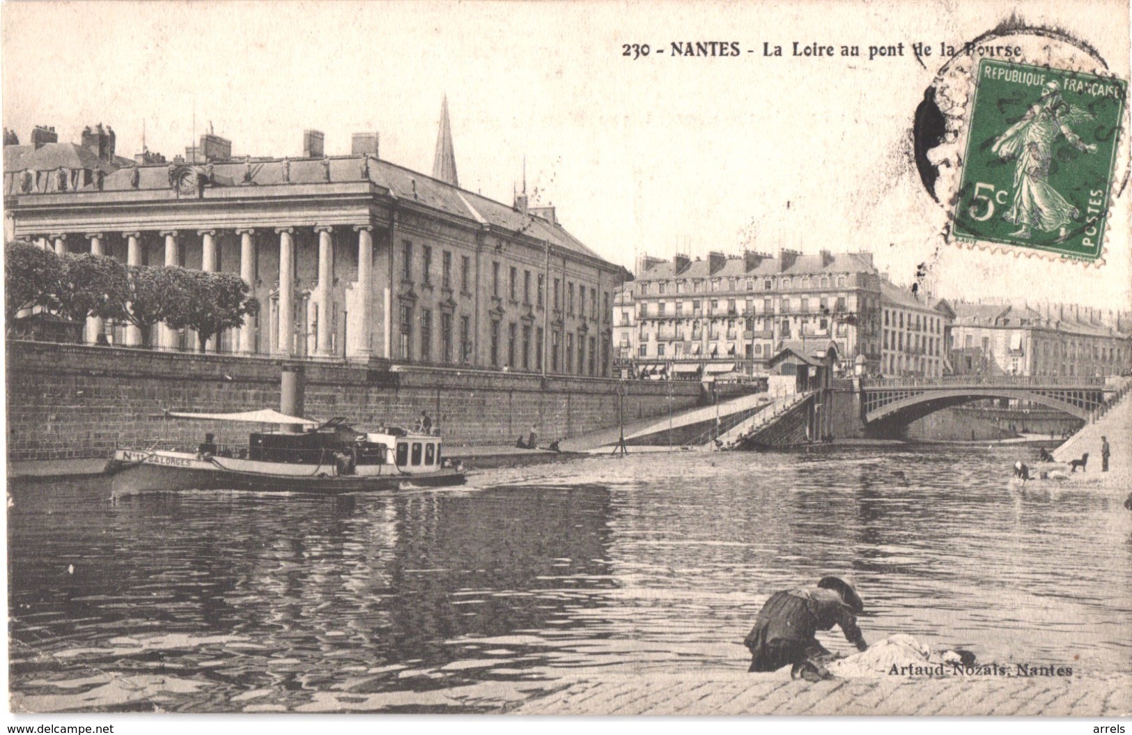 FR44 NANTES - Artaud 230 - La Loire Au Pont De La Bourse - Animée - Belle - Nantes