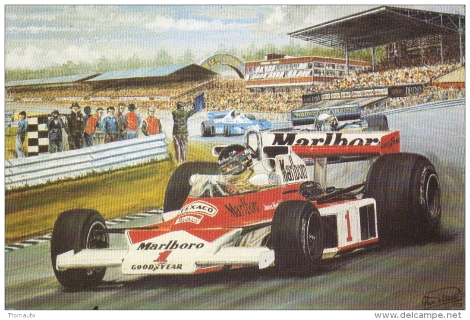 James Hunt  -  McLaren-Ford  -  Race Of Champions  -  Brands Hatch 1976  -  Art Card By Alan Preece - Grand Prix / F1