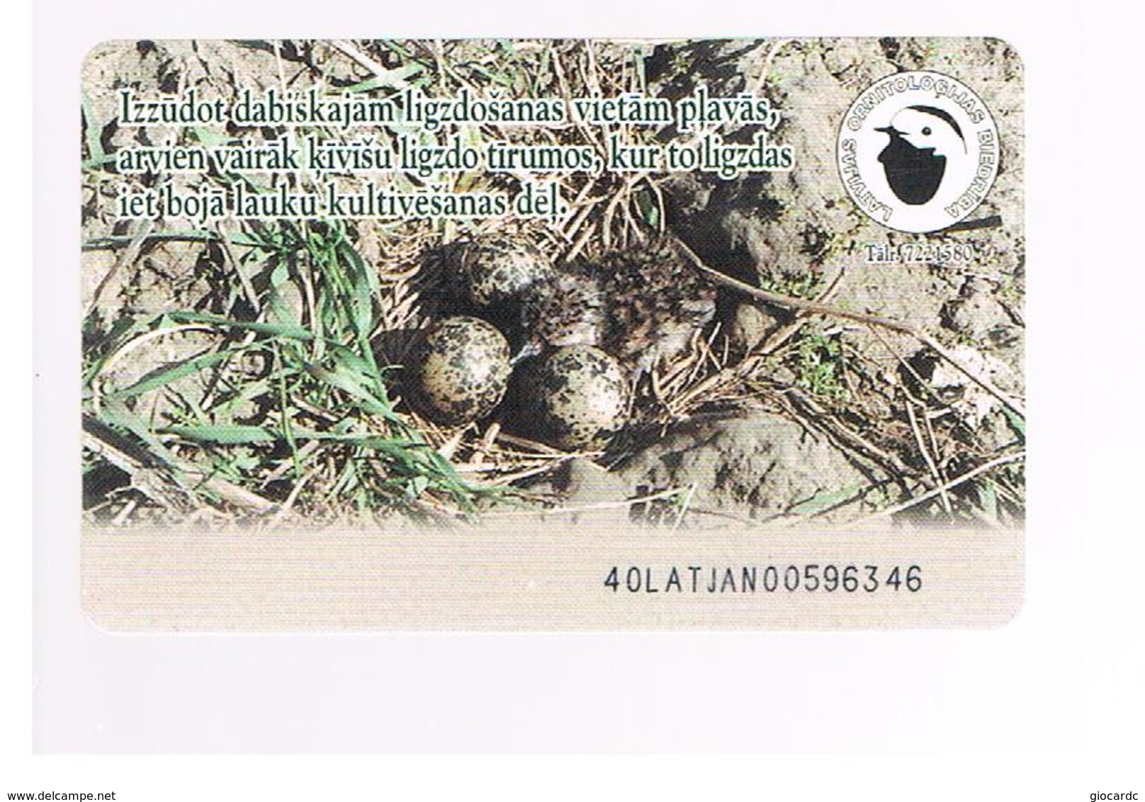 LETTONIA (LATVIA) -        2000 BIRDS: LAPWING       -  USED - RIF. 10599 - Altri & Non Classificati