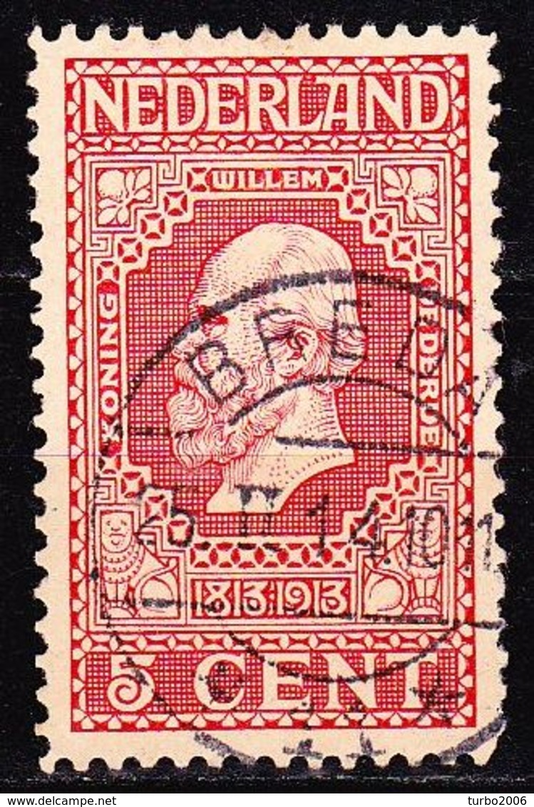 Langebalkstempel  BREDA 11 [LBPK 2158] Op 1913 Jubileumzegels 5 Cent Rood NVPH 92 - Poststempels/ Marcofilie