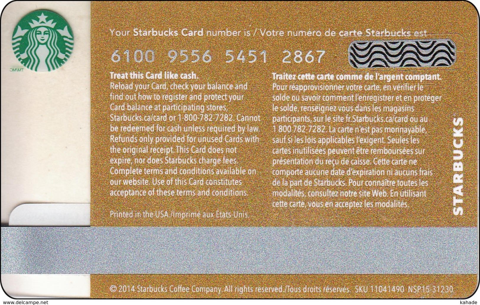 Canada  Starbucks Card Happy Hollydays 2014-6100 - Gift Cards