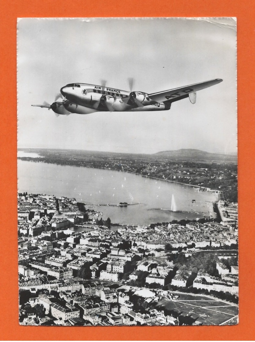 AVION AIR FRANCE, LANGUEDOC 161 Survolant Genève - 1946-....: Ere Moderne