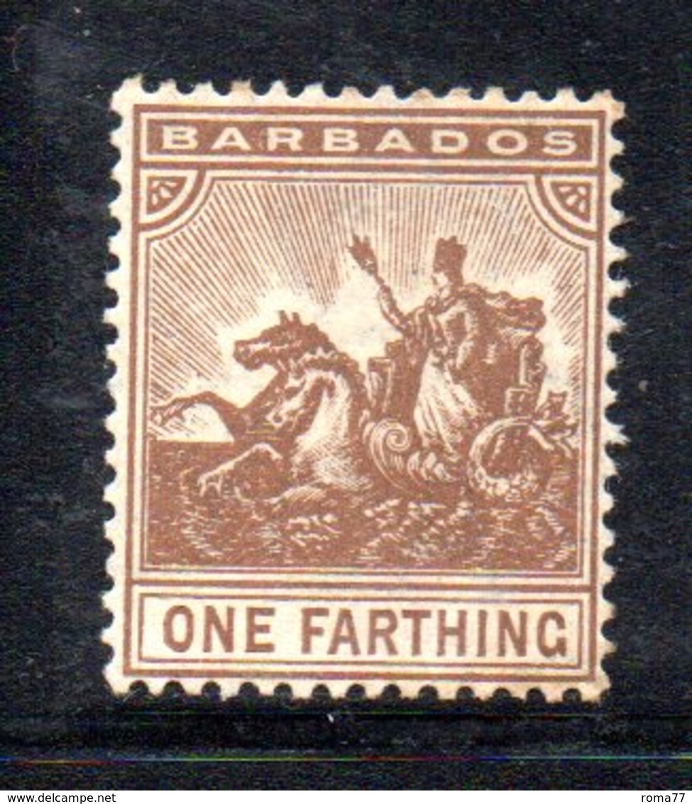 XP433 - BARBADOS , 1 Farthing Multi CA ** . Gomma Molto Scura - Barbados (...-1966)