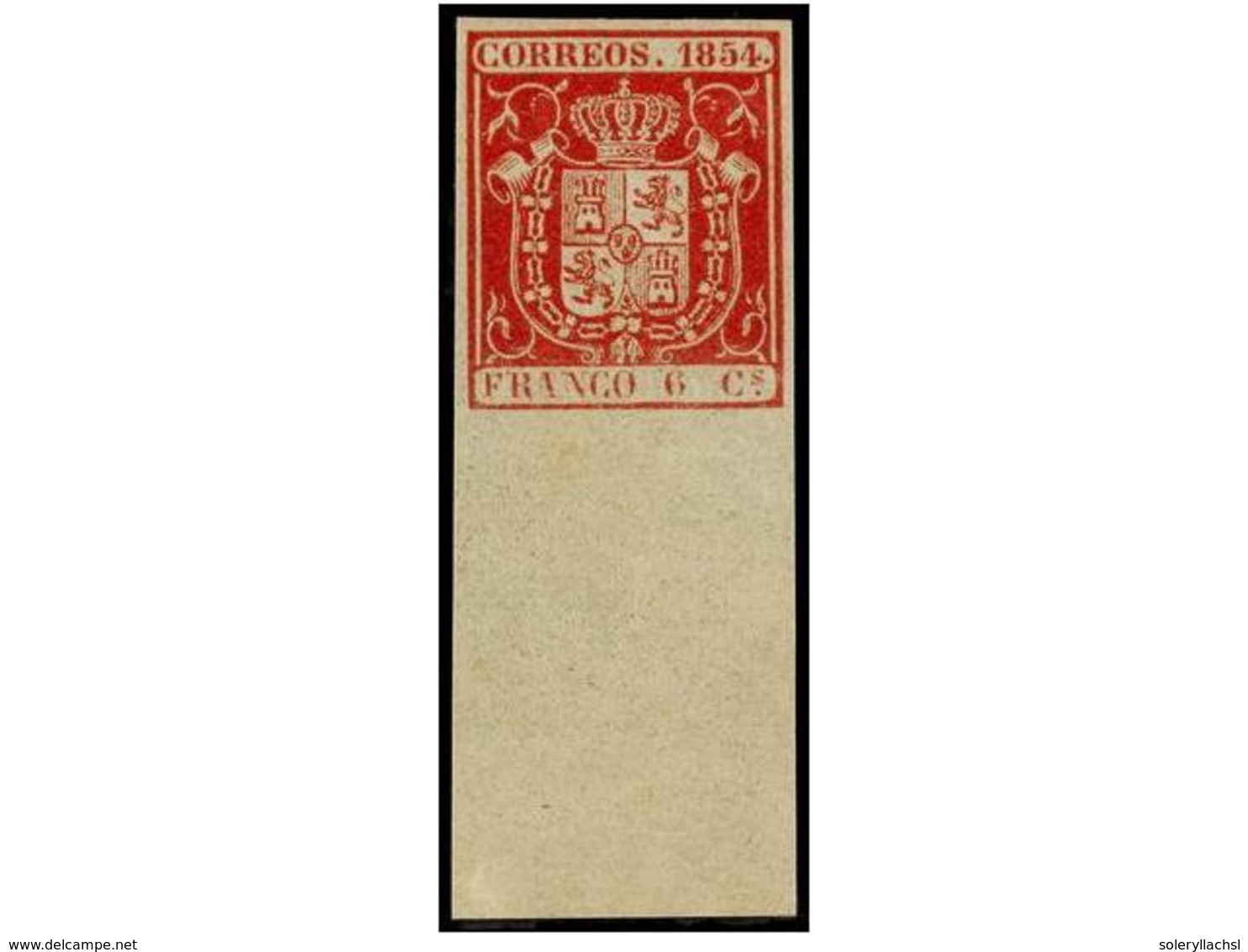 106 ** ESPAÑA. Ed.24. <B>6 Cuartos</B> Rojo. Color Intenso Y Goma Original Sin Fijasellos. Borde De Hoja. PIEZA DE LUJO. - Other & Unclassified