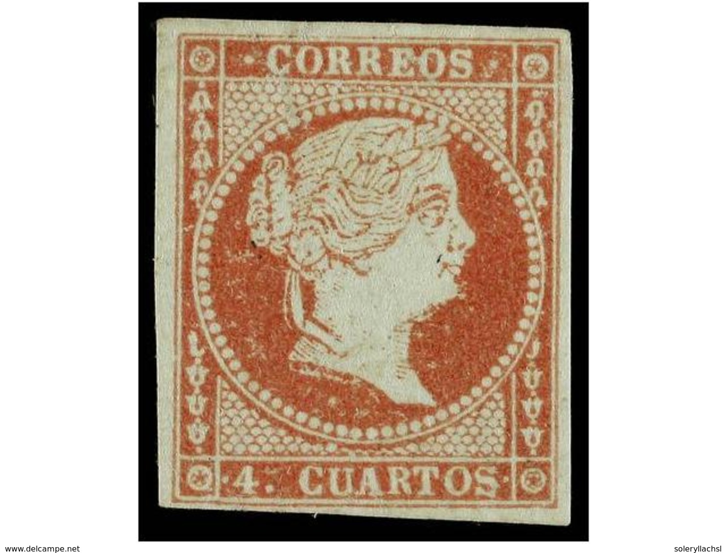 129 (*) ESPAÑA. Ed.40. <B>4 Cuartos</B> Rojo. MAGNÍFICO EJEMPLAR. Cat. 375?. - Other & Unclassified