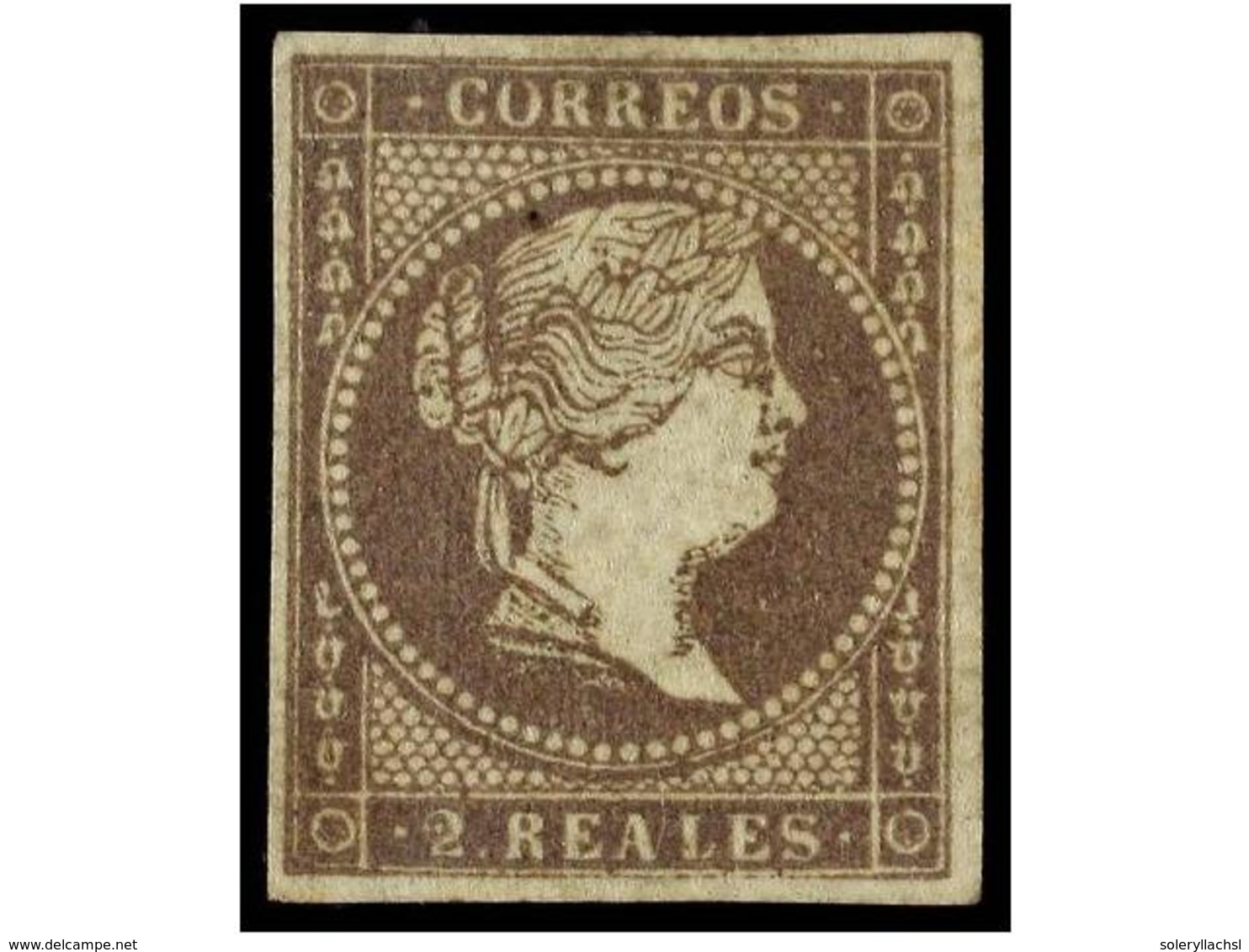 134 (*) ESPAÑA. Ed.46. <B>2 Reales</B> Violeta. MAGNÍFICO EJEMPLAR. Cert. COMEX. Cat. 660?. - Autres & Non Classés