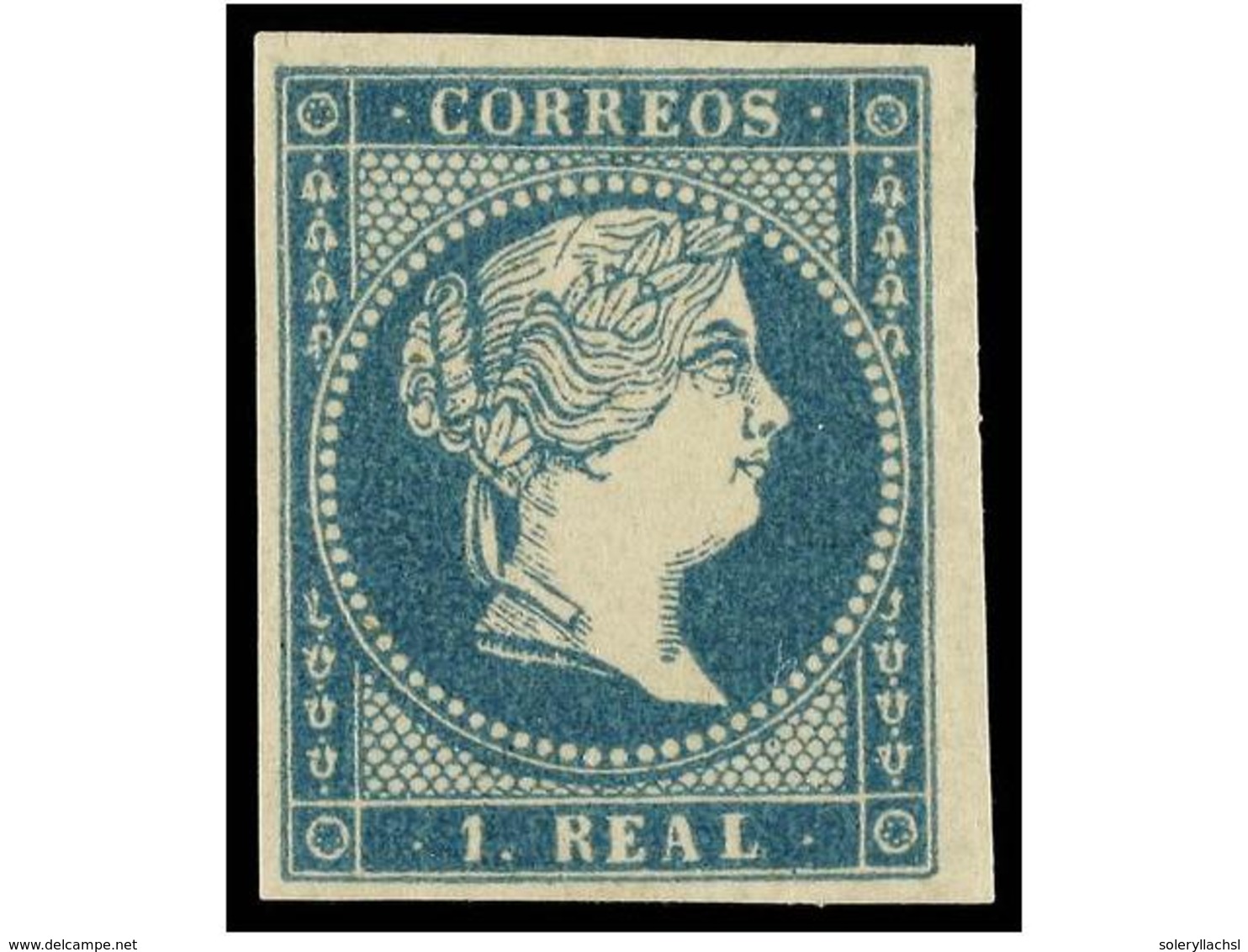 141 ** ESPAÑA. Ed.49. <B>1 Real</B> Azul. PIEZA DE LUJO. - Other & Unclassified