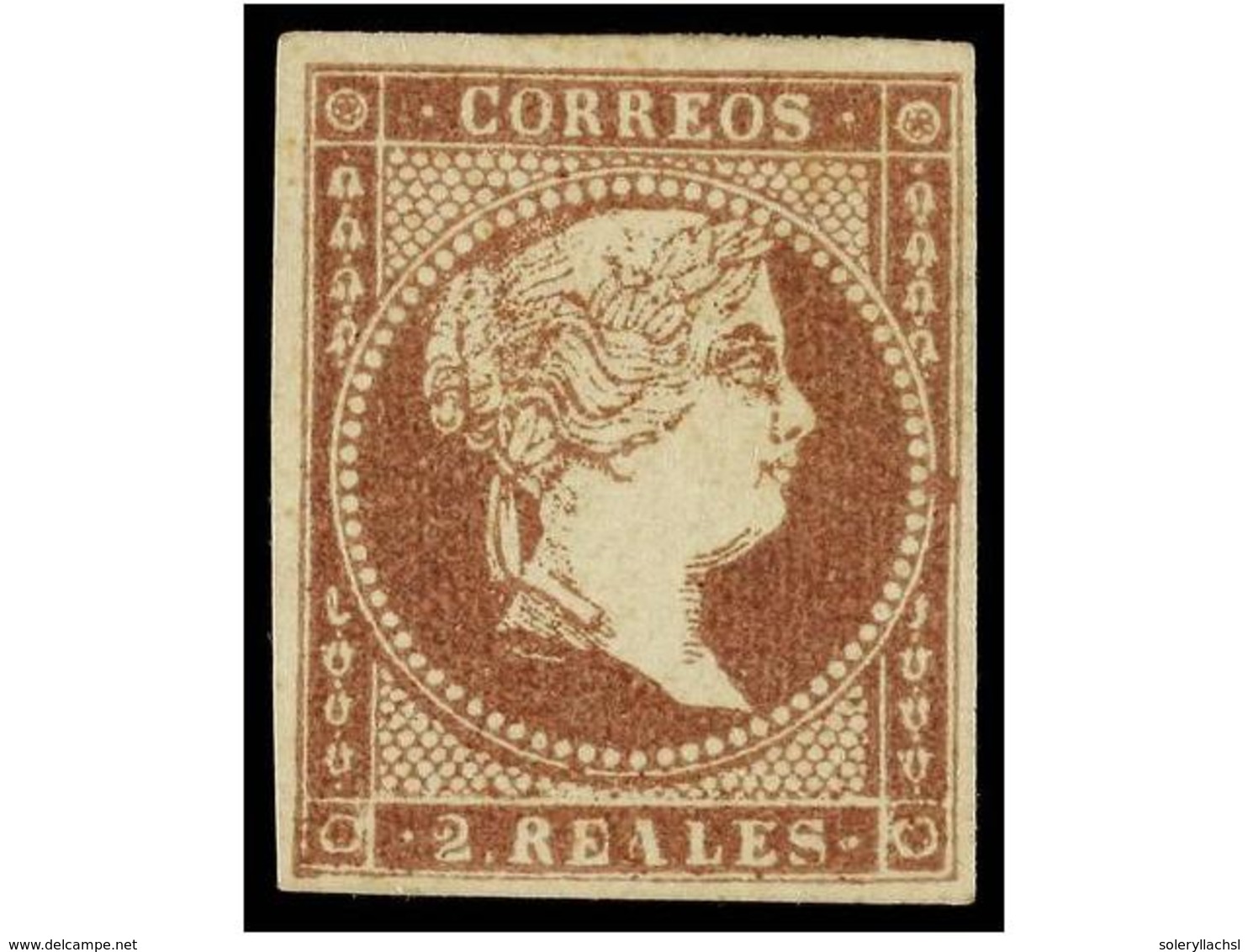 142 * ESPAÑA. Ed.50. <B>2 Reales</B> Violeta. MAGNÍFICO EJEMPLAR. Cat. 96?. - Autres & Non Classés