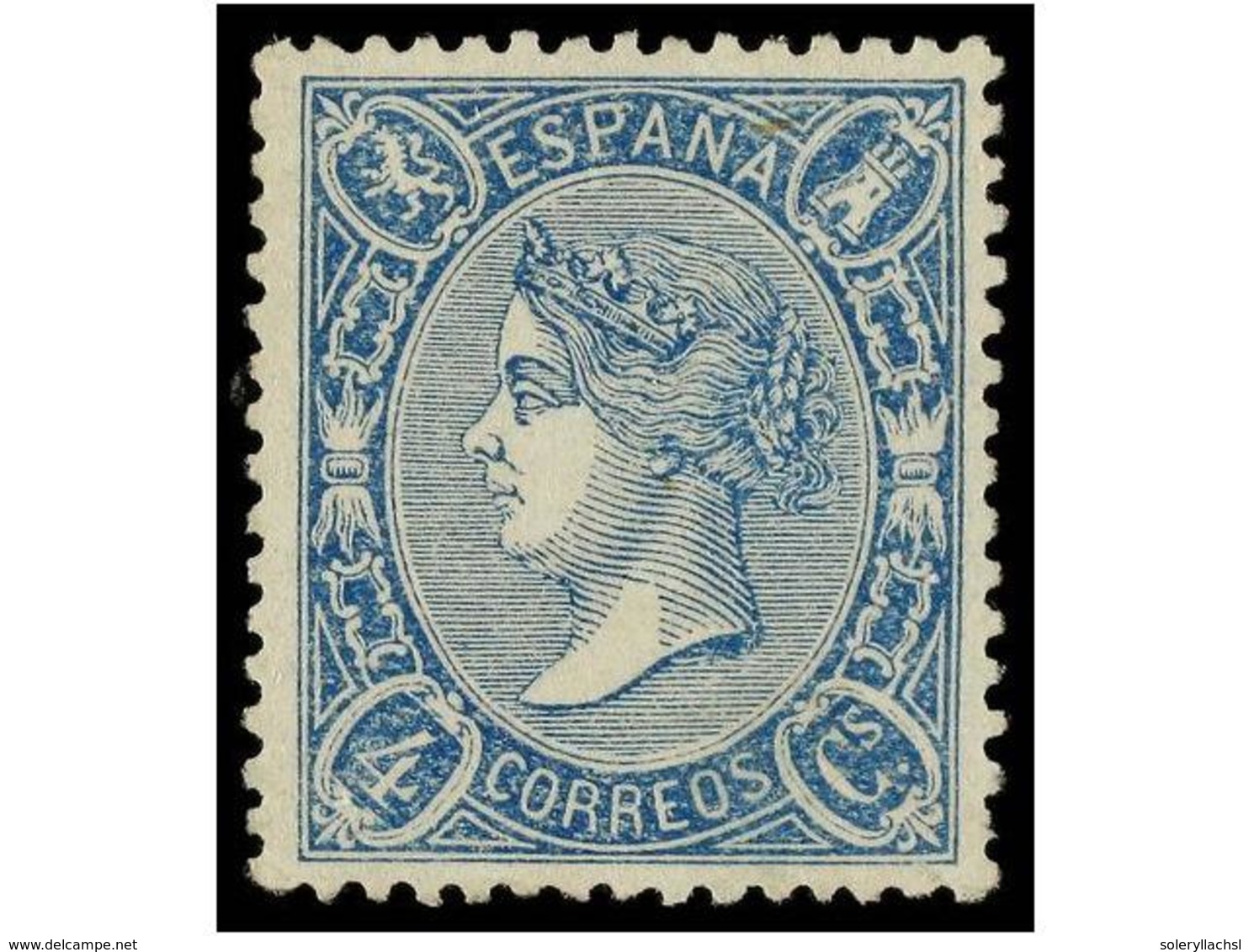 175 (*) ESPAÑA. Ed.75A. <B>4 Cuartos</B> Azul, Tipo II. Centraje Perfecto. LUJO. - Other & Unclassified