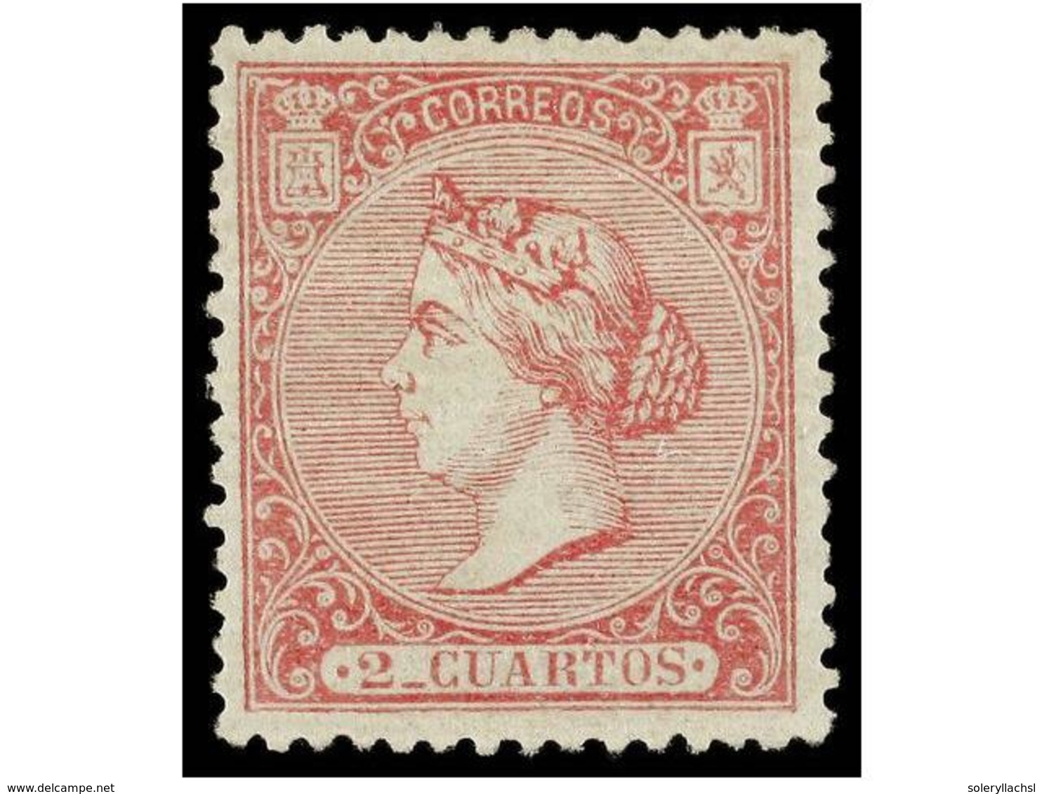 180 * ESPAÑA. Ed.80. <B>2 Cuartos</B> Rosa. Excelente Centraje. MAGNÍFICO EJEMPLAR. Cert. CEM. Cat. 365?. - Sonstige & Ohne Zuordnung