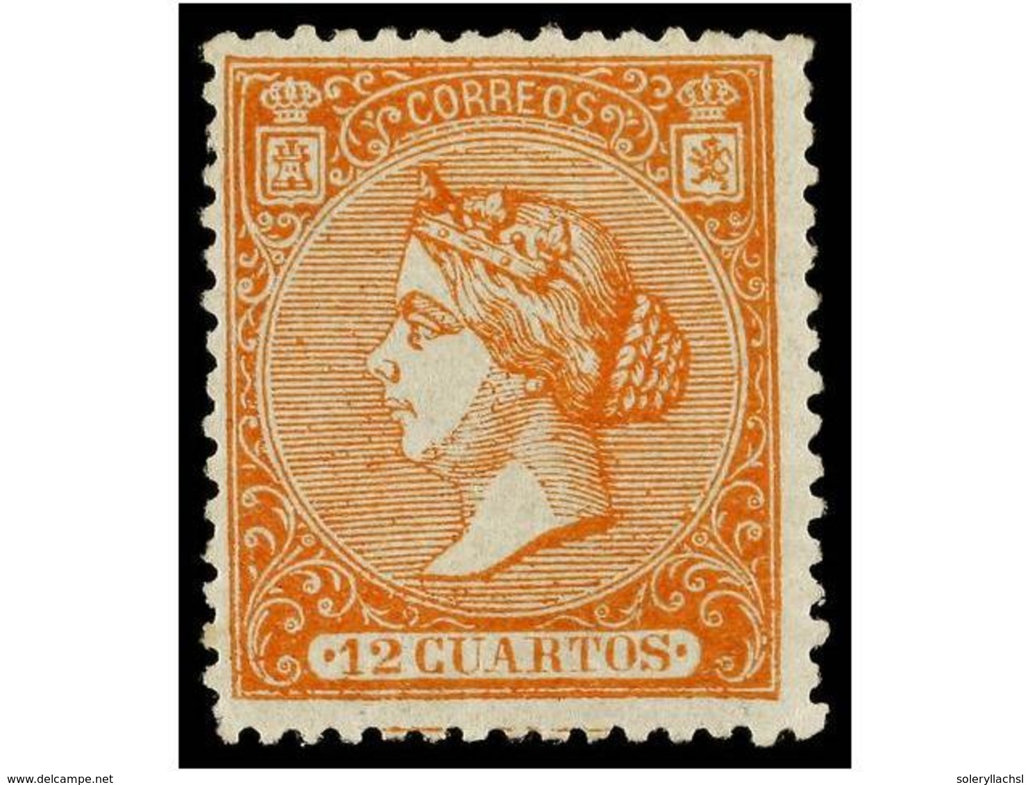 185 * ESPAÑA. Ed.82. <B>12 Cuartos</B> Naranja. Color Intenso Y Aceptable Centraje. - Other & Unclassified