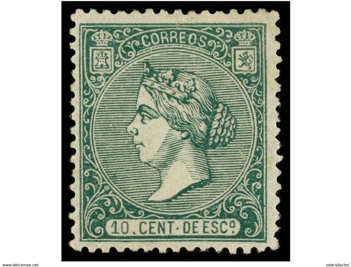 188 ** ESPAÑA. Ed.84. <B>10 Cts.</B> Verde. Color Muy Fresco. MAGNÍFICO EJEMPLAR. Cat. 415?. - Altri & Non Classificati