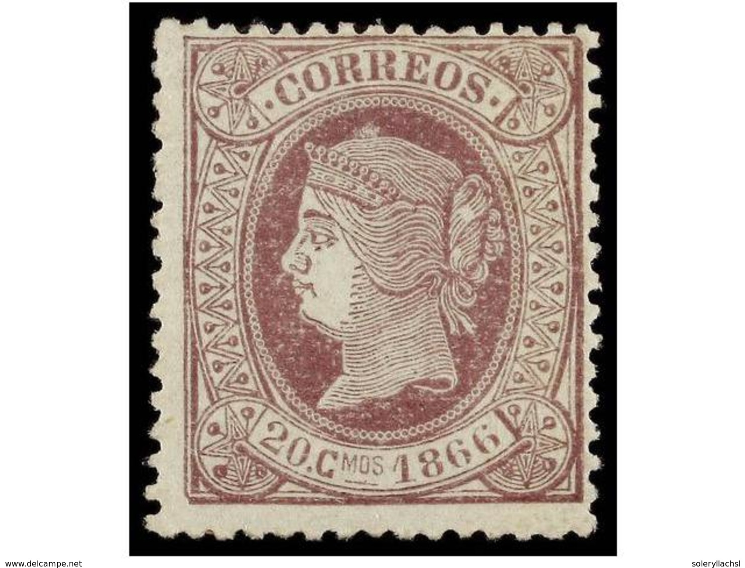 191 * ESPAÑA. Ed.86. <B>20 Cts.</B> Lila. Centraje Muy Aceptable Para Este Raro Sello. MUY BONITO EJEMPLAR. Cert. GRAUS. - Sonstige & Ohne Zuordnung