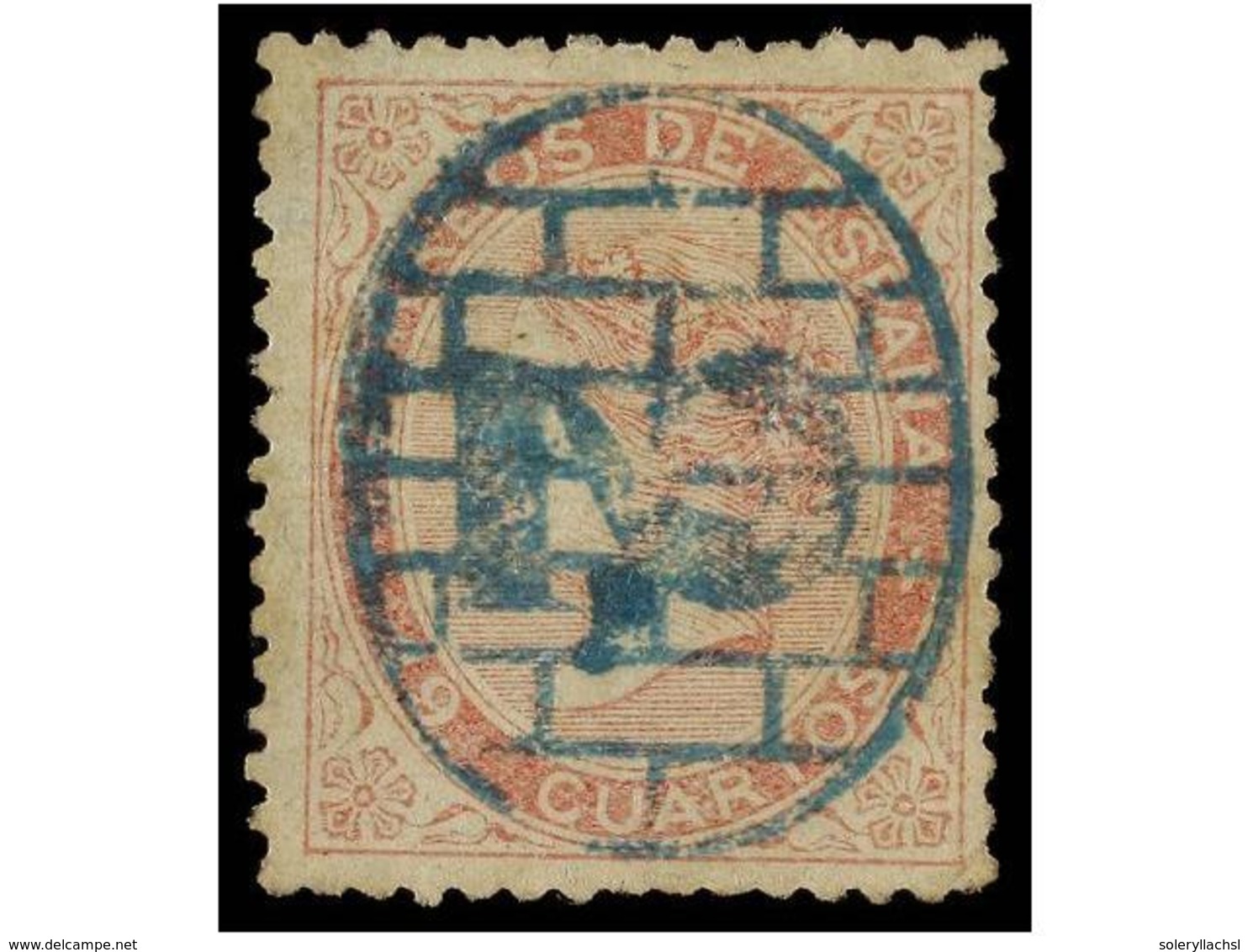 196 ° ESPAÑA. Ed.90. <B>19 Cuartos</B> Rosa. Mat. De <B>FANTASIA</B> Con Una Rejilla Con El 2 En El Interior. Pieza Hist - Sonstige & Ohne Zuordnung