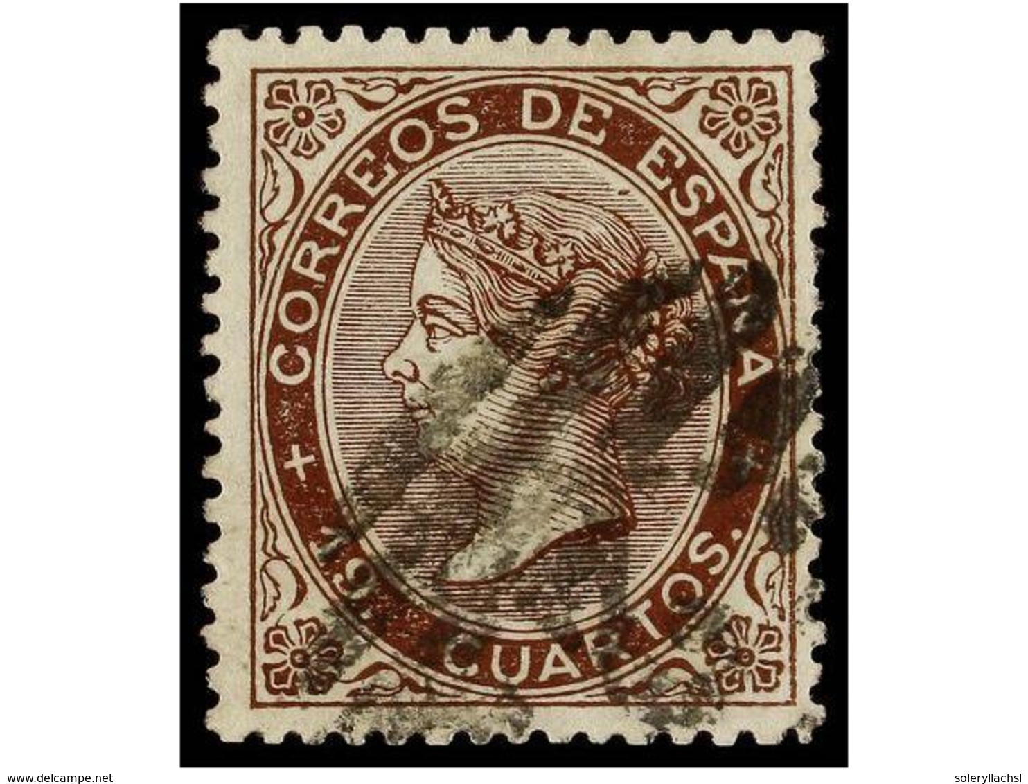 203 ° ESPAÑA. Ed.101. <B>19 Cuartos</B> Castaño. Muy Bonito Ejemplar. Cat. 735?. - Altri & Non Classificati