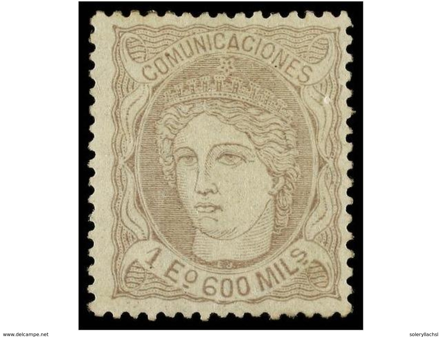 206 * ESPAÑA. Ed.111. <B>1 Esc. 600 Mils.</B> Violeta. Centraje Muy Aceptable Para Este Raro Sello. MUY BONITO EJEMPLAR. - Other & Unclassified