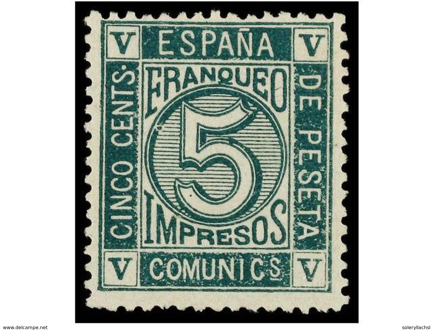 214 (*) ESPAÑA. Ed.117. <B>5 Cents.</B> Verde. Buen Color Y Centraje. MUY BONITO EJEMPLAR. Cat. 240?. - Altri & Non Classificati