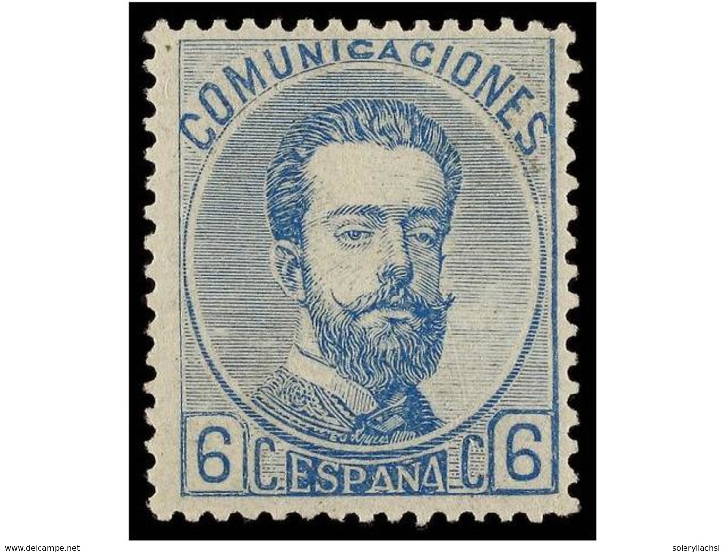 215 ** ESPAÑA. Ed.119. <B>6 Cts.</B> Azul. PIEZA DE LUJO. Cert. COMEX. Cat. 210?. - Autres & Non Classés