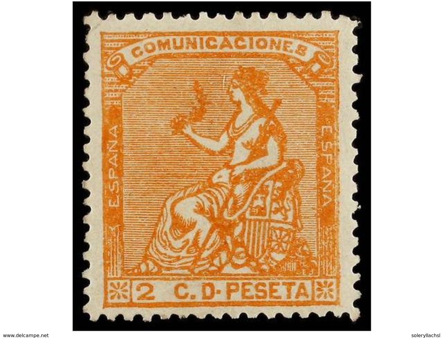 220 ** ESPAÑA. Ed.131. <B>2 Cts.</B> Naranja. PIEZA DE LUJO. - Sonstige & Ohne Zuordnung