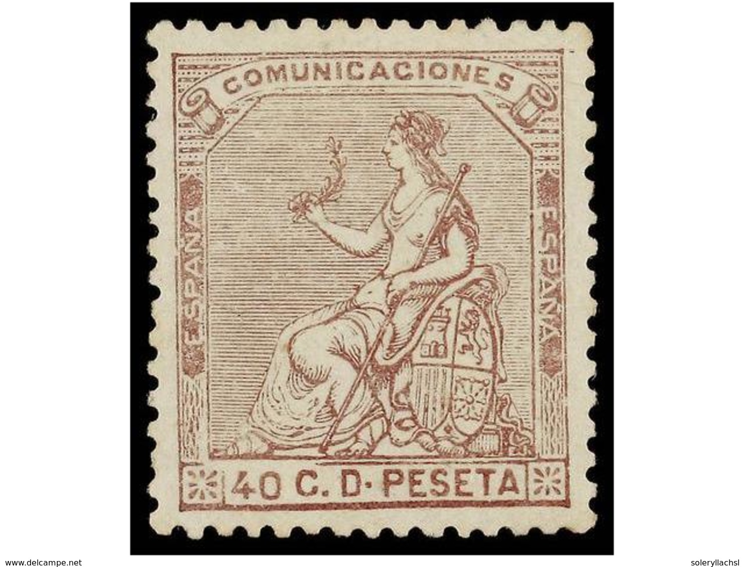 222 * ESPAÑA. Ed.136. <B>40 Cts.</B> Castaño Violeta. Centraje Perfecto. PIEZA DE LUJO. - Sonstige & Ohne Zuordnung