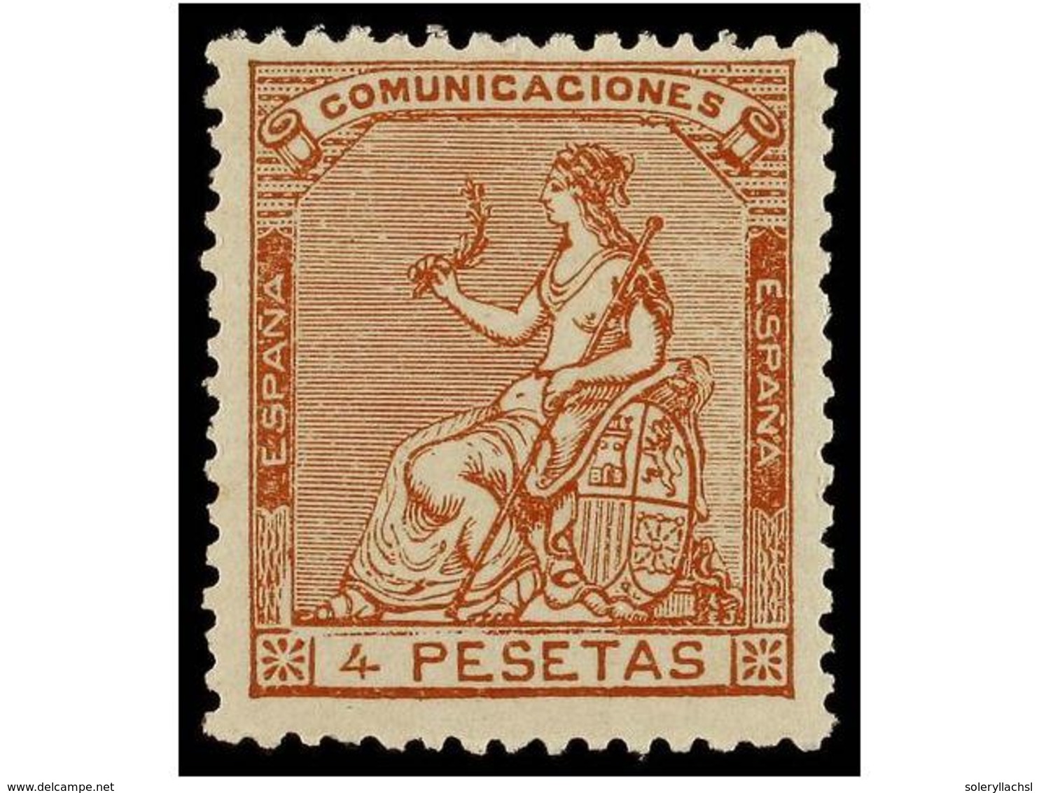 225 ** ESPAÑA. Ed.139. <B>4 Pts.</B> Castaño. Excelente Color Y Centraje. PIEZA DE LUJO. Cert. CEM. Cat. 990?. - Sonstige & Ohne Zuordnung