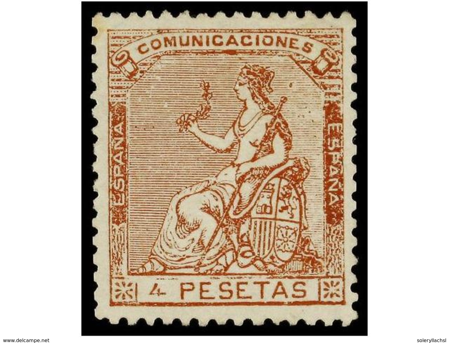 226 (*) ESPAÑA. Ed.139. <B>4 Pts.</B> Castaño. Excelente Centraje, Dentado Ligeramente Retocado (no Consta En El Certifi - Sonstige & Ohne Zuordnung