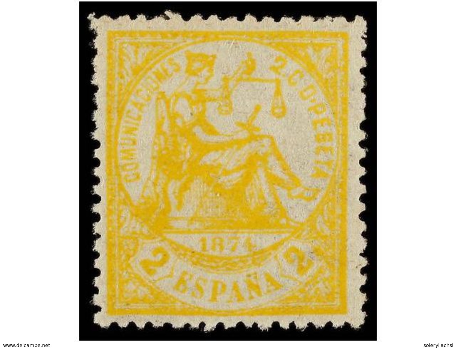 231 * ESPAÑA. Ed.143. <B>2 Cts.</B> Amarillo. PIEZA DE LUJO. - Other & Unclassified