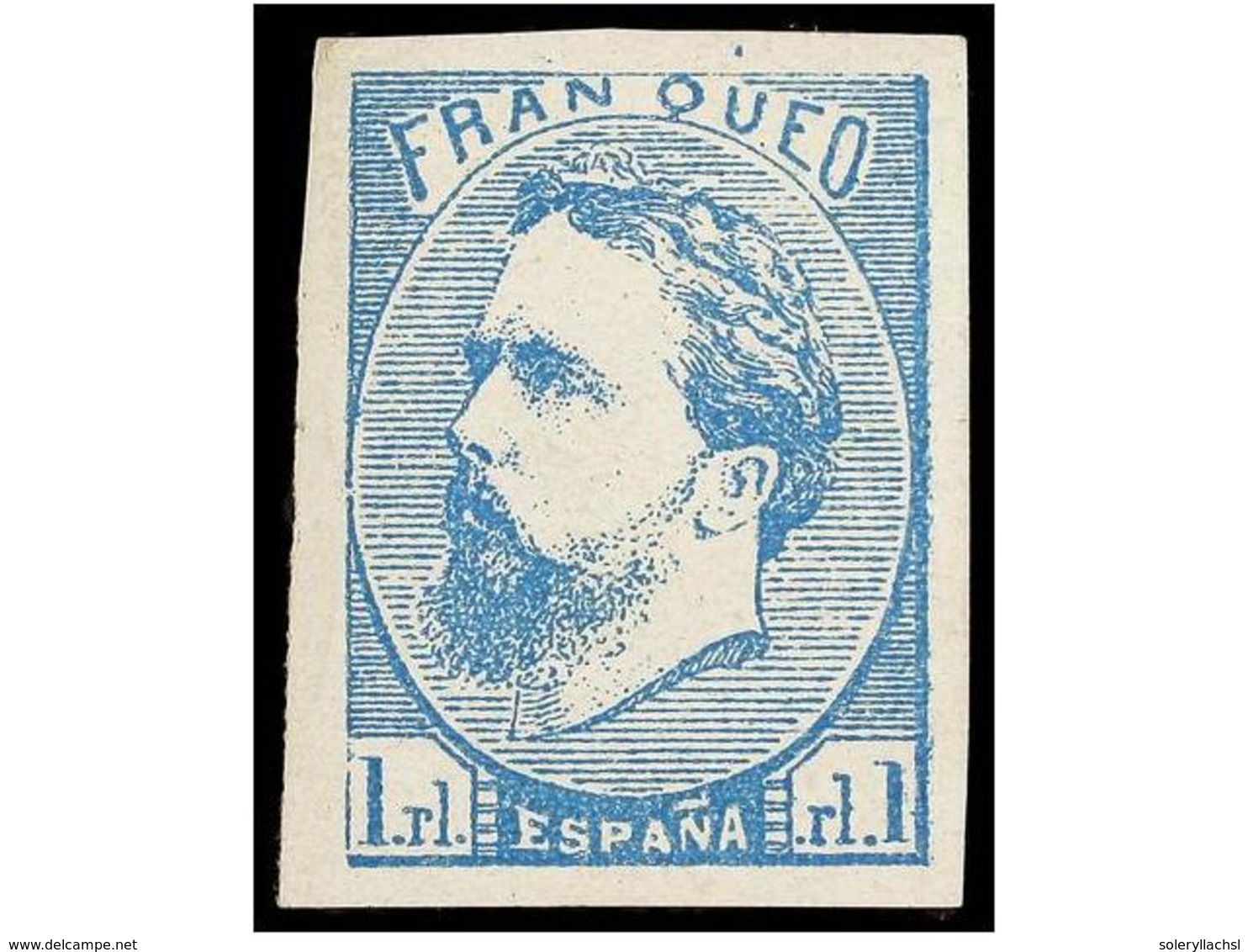 242 * ESPAÑA. Ed.156. <B>1 Real</B> Azul. PIEZA DE LUJO. Cert. COMEX. Cat. 785?. - Altri & Non Classificati