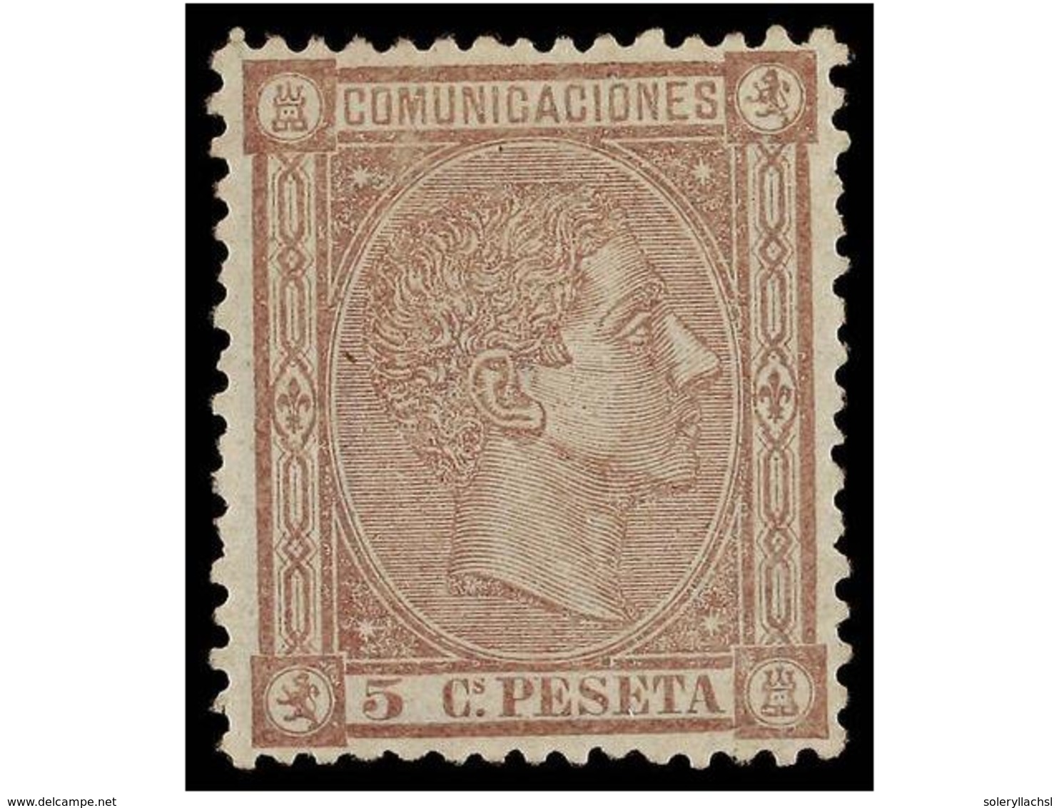 252 * ESPAÑA. Ed.163. <B>5 Cts.</B> Lila. PIEZA DE LUJO. Cat. 102?. - Altri & Non Classificati