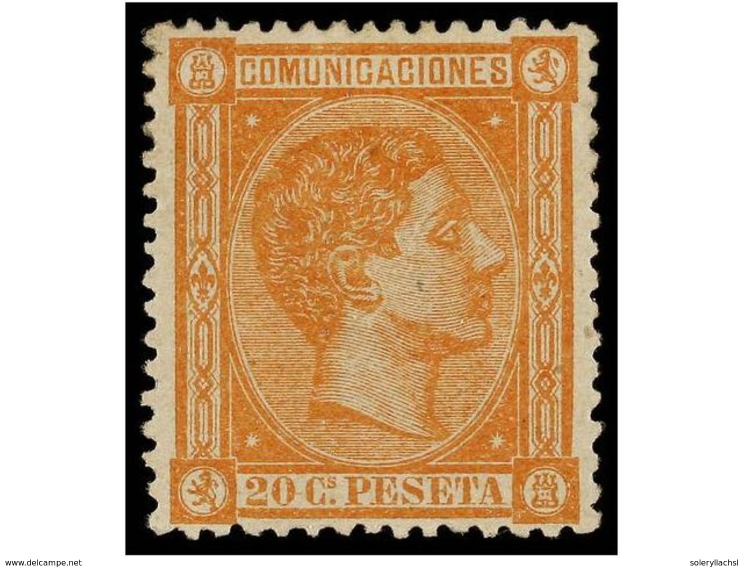 255 * ESPAÑA. Ed.165. <B>20 Cts.</B> Naranja. Excelente Centraje. PIEZA DE LUJO. Cert. GRAUS. Cat. 415?. - Other & Unclassified