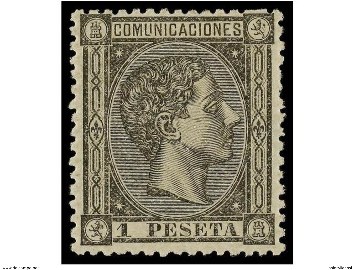 260 ** ESPAÑA. Ed.169. <B>1 Pta.</B> Negro. Excelente Centraje. PIEZA DE LUJO. Cat. 275?. - Sonstige & Ohne Zuordnung