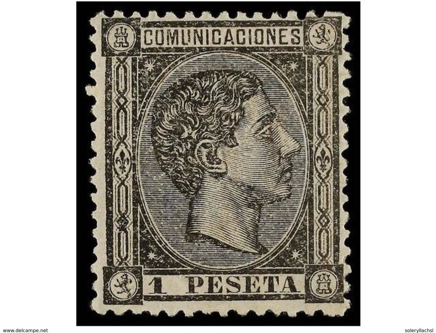 261 * ESPAÑA. Ed.169. <B>1 Pta.</B> Negro. Muy Buen Centraje Para Esta Emisión. MUY BONITO EJEMPLAR. Cert. GRAUS. Cat. 2 - Sonstige & Ohne Zuordnung