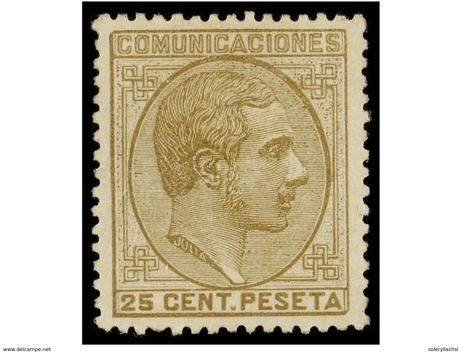 289 * ESPAÑA. Ed.194. <B>25 Cts.</B> Sepia Oliva. PIEZA DE LUJO. - Other & Unclassified