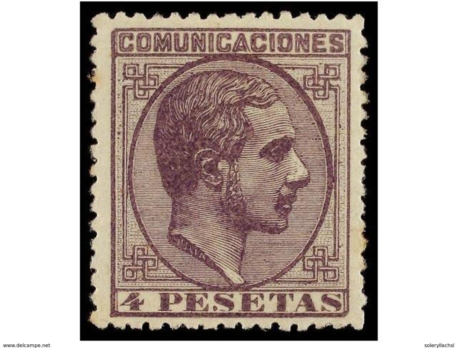 293 * ESPAÑA. Ed.198. <B>4 Pts.</B> Violeta. Excelente Centraje, Pequeña Mancha Del Tiempo Al Dorso Que No Consta En El  - Altri & Non Classificati